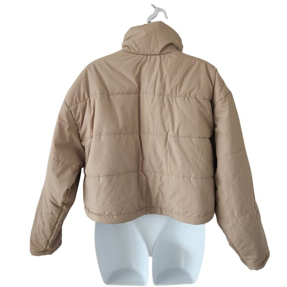 The Fifth Label Womens Beige Puffer Jacket High Collar & Snap Closures Medium - Picture 10 of 11